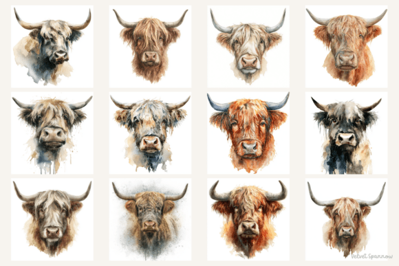 48 Highland Cow Watercolor Clipart Set: Practical Tips for Choosing and Using This Rustic Art Collection