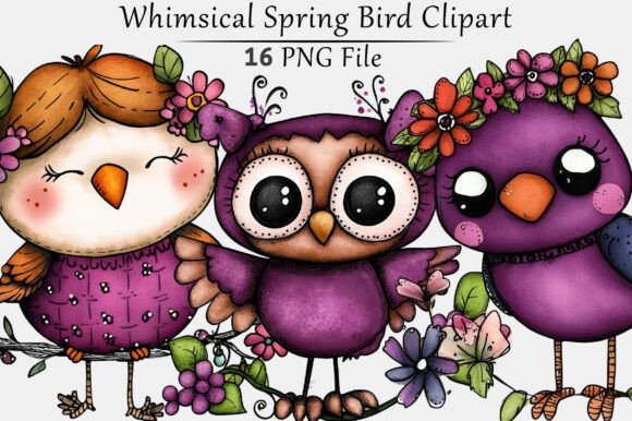 Charming Spring Bird Clipart for Creative Projects