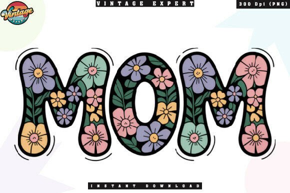 Cute Mom Floral Aesthetic PNG – A Versatile Design for Creative and Commercial Use