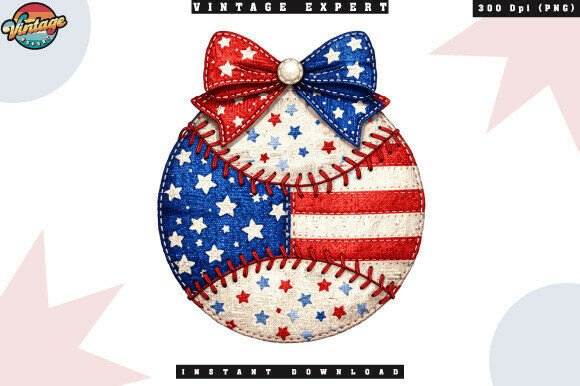 Discover the Charm of American Flag Patchwork Baseball PNG for Patriotic Crafts