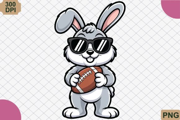 Funny Football Bunny, Easter Day PNG: A Unique Twist for Sports and Holiday Enthusiasts