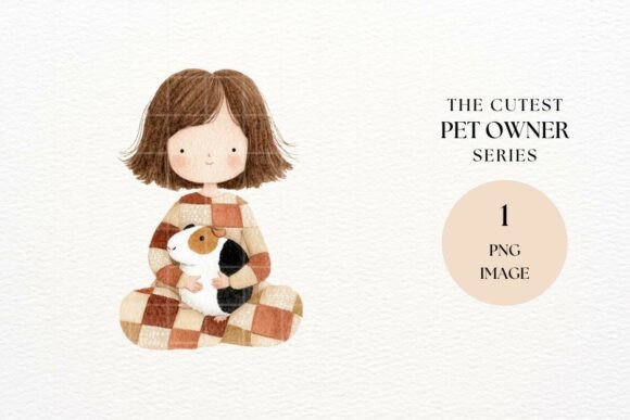 Girl with Guinea Pig Clipart: Add Charm to Your Creative Projects