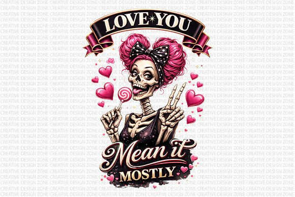 Love You Mean It… Mostly PNG: A Playful Gothic Design for Unique Creations