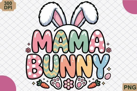 Mama Bunny Easter Day PNG: Celebrating Spring with Adorable Digital Art