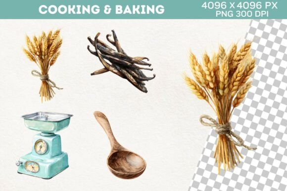 Mom’s Kitchen Watercolor Clipart PNG