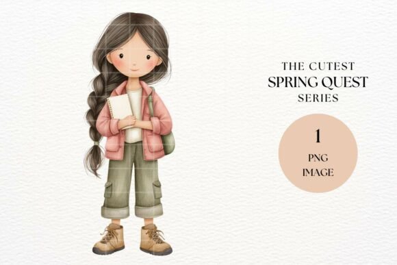 Student Girl with Notebook Clipart Art: A Versatile Design Element for Modern Creatives