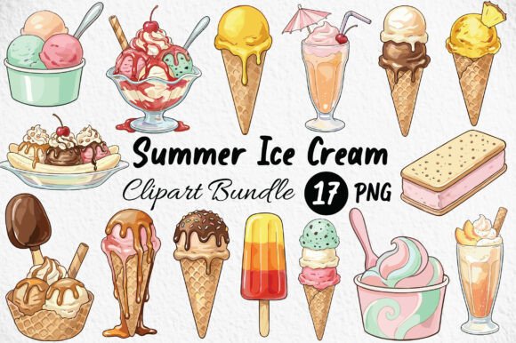 Summer Ice Cream Clipart: A Practical Resource for Creative Design Projects