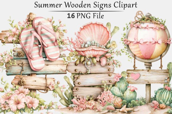 Summer Wooden Signs Clipart: Creative Possibilities for Makers and Marketers