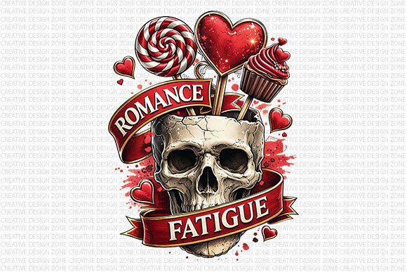Unleashing Edgy Creativity with the Romance Fatigue Skull PNG