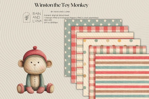Winston the Toy Monkey Clipart